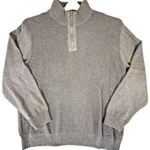 Original Weatherproof Vintage 1/4 Zip Cotton Knit Sweater Mens XXL Gray  Dadcore